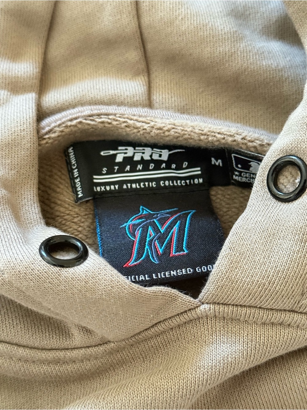 Miami Marlins Pro Standard Taupe Hoodie - Picture 3 of 6